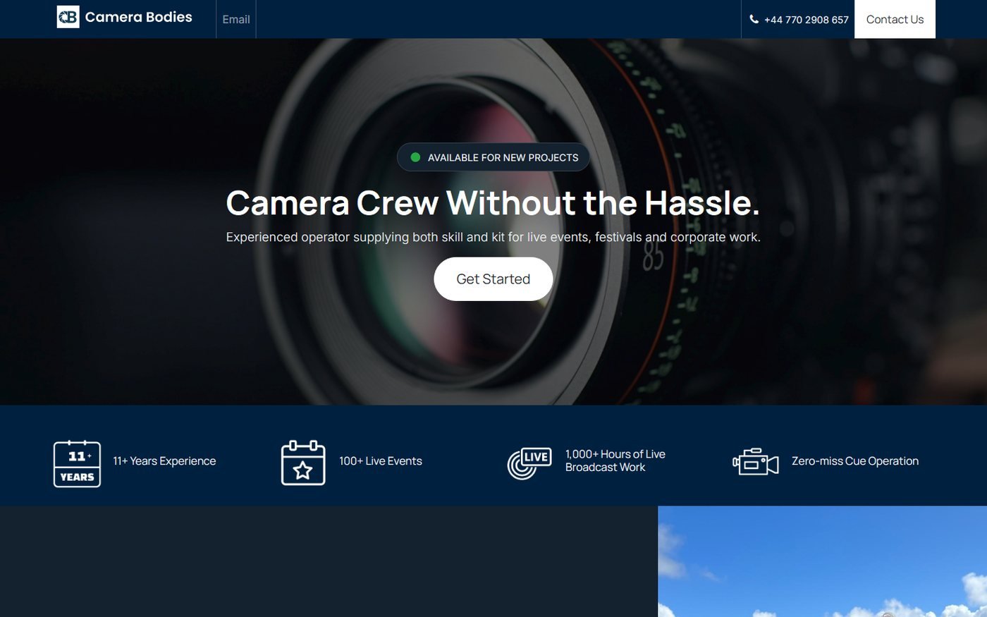 Camera Bodies website design